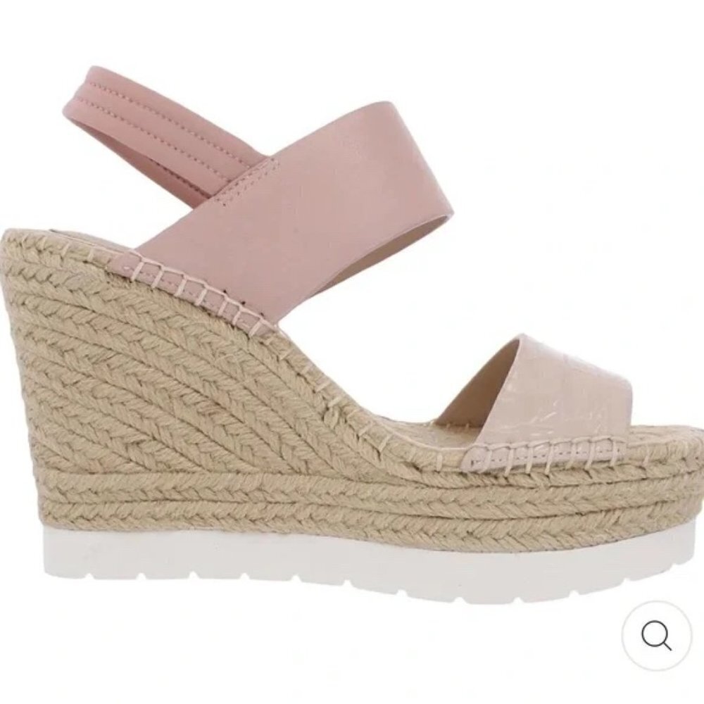 Kenneth Cole wedge espadrilles nude pink sandals 8.5